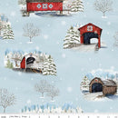 CHK Covered Bridges In Winter Main Iceberg - CD18000-ICEBERG - Cotton Fabric