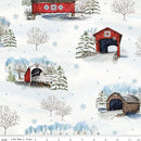 CHK Covered Bridges In Winter Main Snow - CD18000-SNOW - Cotton Fabric