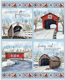 CHK Covered Bridges In Winter Pillow Panel - PD18005-PANEL - Cotton Fabric
