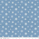 CHK Covered Bridges In Winter Snowflakes Blue - C18002-BLUE  - Cotton Fabric