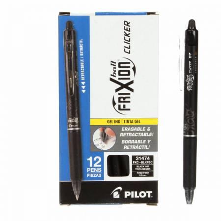 CHK Frixion Clicker Pen Black Fine Point 0.7mm - FXC-PPLFBC - Fabric Pen