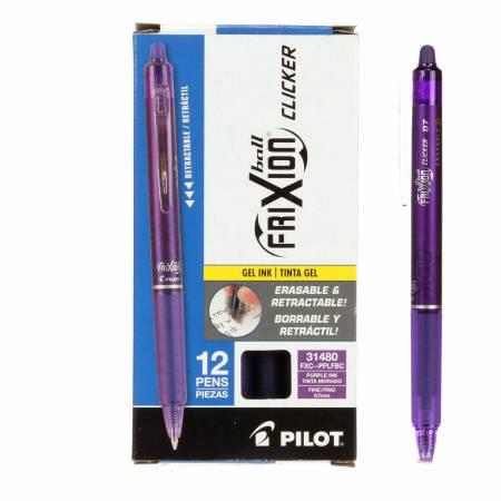 CHK Frixion Clicker Pen Purple Fine Point 0.7mm - FXC-PPLFBC - Fabric Pen