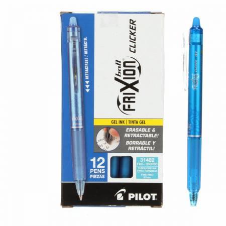 CHK Frixion Clicker Pen Turquoise  Fine Point 0.7mm - FXC-TRQFBC - Fabric Pen