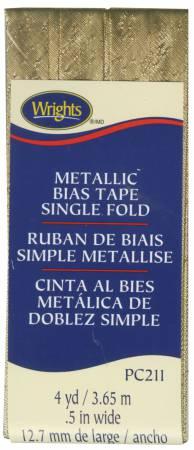 CHK Metallic Single Fold Bias Tape Gold Lame - 117211046