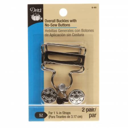 CHK Overall Buckle With No Sew Buttons 1-1/4in Nickel - 6-65 - Notions