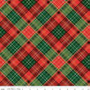 CHK Poinsettias At Christmas Plaid Multi Foil - CF17633-MULTI - Cotton Fabric