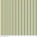 CHK Poinsettias At Christmas Stripe Green Foil - CF17634-GREEN - Cotton Fabric