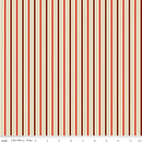 CHK Poinsettias At Christmas Stripe Red Foil - CF17634-RED - Cotton Fabric