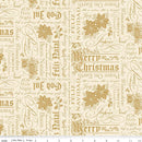 CHK Poinsettias At Christmas Text Cream Foil - CF17632-CREAM - Cotton Fabric