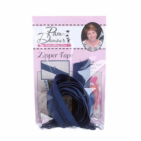 CHK Reversible Coil Zipper Tape With 8 Slides Navy - ENR-N