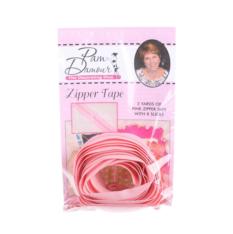 CHK Reversible Coil Zipper Tape With 8 Slides Pink - ENR-P