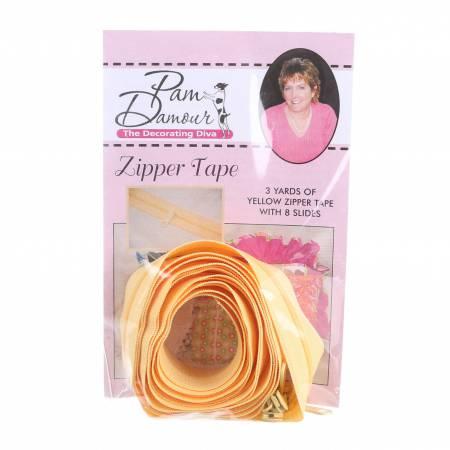 CHK Reversible Coil Zipper Tape With 8 Slides Yellow - ENR-Y
