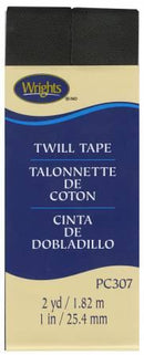 CHK Twill Tape 1" - 117307031 Black - Notions