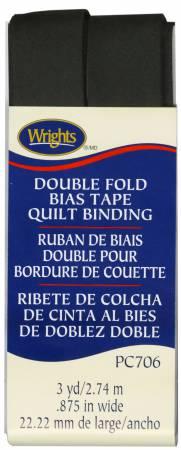 CHK Wrights Double Fold Bias Tape Quilt Binding Black - 117706031