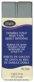 CHK Wrights Double Fold Bias Tape Quilt Binding Light Gray - 117706045