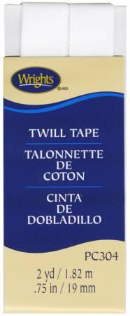 CHK Wrights Twill Tape 3/4in White - 117304030