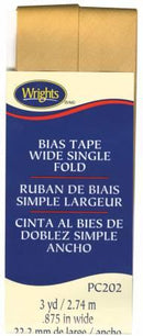 CHK Wrights Wide Single Fold Bias Tape - 117202073 Tan - Notions