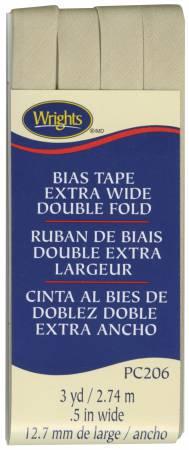 CHK Wrights XWide Double Fold Bias Tape Khaki - 117206097