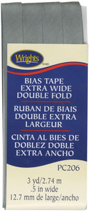 CHK Wrights XWide Double Fold Bias Tape Light Gray - 117206045