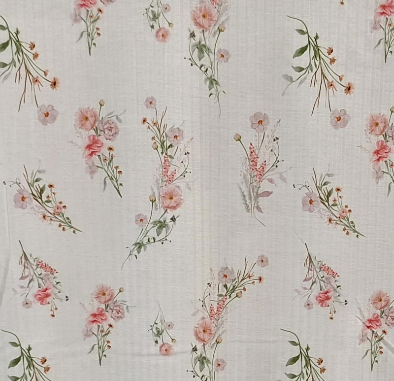 CWC Poly Rib Knit - GRACEFUL BLOOMS 1 - Dress & Apparel Fabric