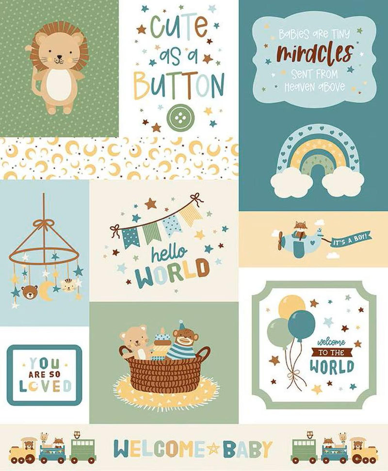 CWH Baby Boy Cute As A Button Panel - P16767-PANEL - Cotton Fabric