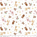 CWH Baby Girl Animals - C16771-WHITE - Cotton Fabric