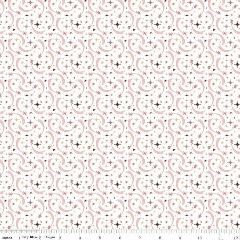 CWH Baby Girl Shooting Stars - C16772-WHITE - Cotton Fabric