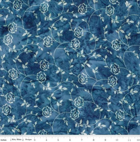 CWH Batiks Rosarium Sew Soft Rayon - BTR23305-297 Stone Blue - Dress & Apparel Fabric