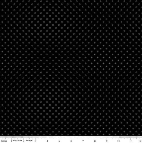 CWH Blackout Flower - C16240-BLACK - Cotton Fabric