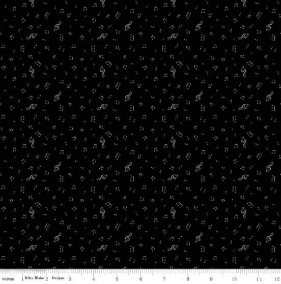 CWH Blackout Notes - C16242-BLACK - Cotton Fabric