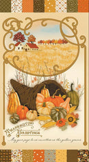 CWH Bountiful Thanksgiving Greetings Panel - P17869-PANEL - Cotton Fabric