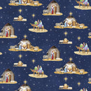 CWH Come Let Us Adore Him Main - CD16310-NAVY - Cotton Fabric