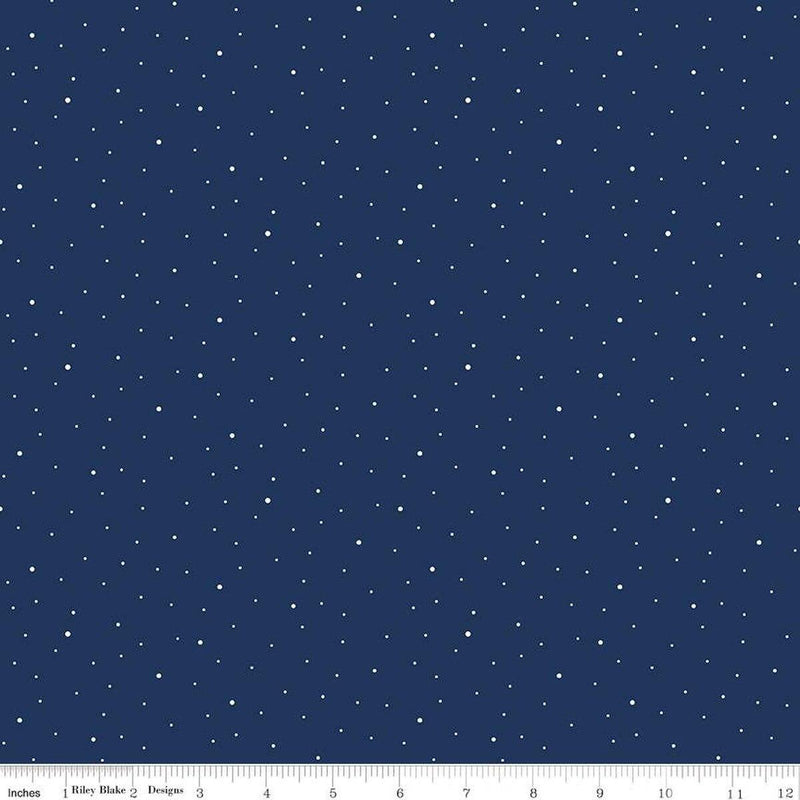CWH Dapple Dot Wide Backing - WB640-NAVY - Cotton Fabric