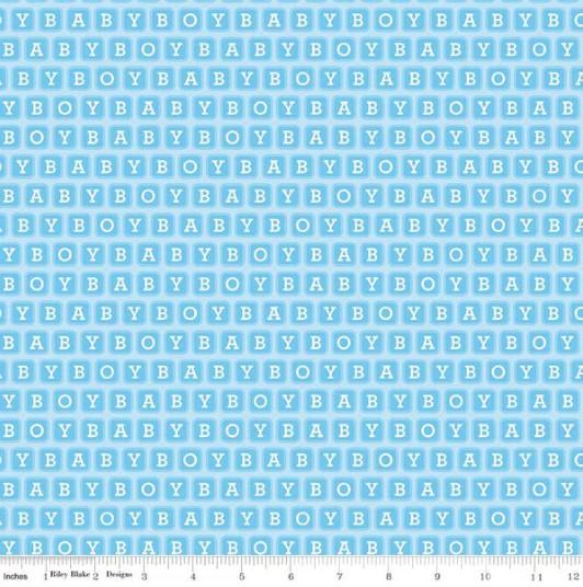 CWH Designer Flannel Baby Boy Blocks - F13331-BLUE - Cotton Flannel Fabric