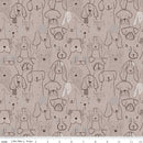 CWH Designer Flannel Inky Dog Club - F16024-BROWN - Cotton Flannel Fabric