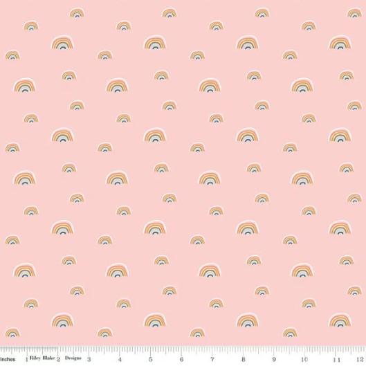 CWH Designer Flannel Make A Pretty Life Rainbows - F13337-BLUSH - Cotton Flannel Fabric