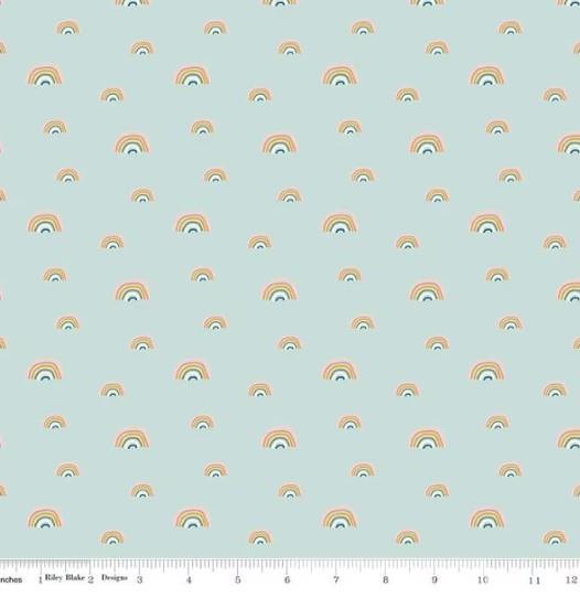CWH Designer Flannel Make A Pretty Life Rainbows - F13337-MINT - Cotton Flannel Fabric