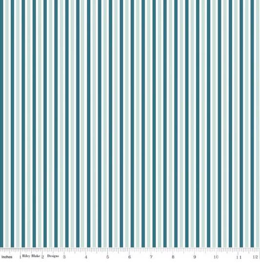 CWH Designer Flannel Make A Pretty Life Stripes - F13340-TEAL - Cotton Flannel Fabric