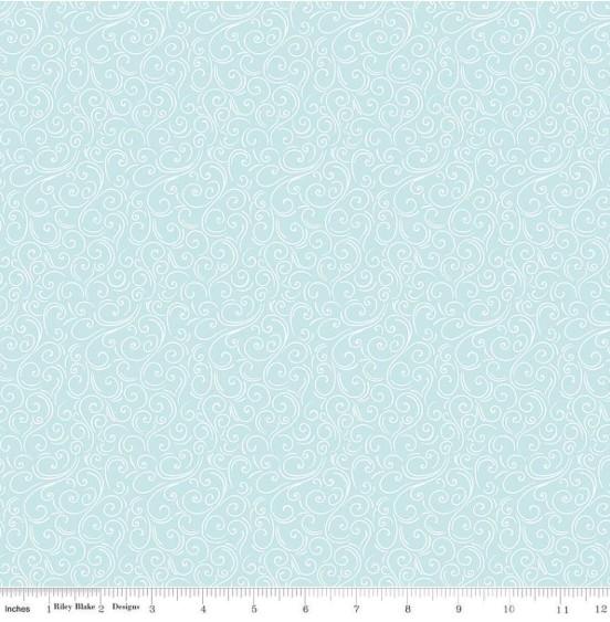 CWH Designer Flannel Winter Magic Swirls - F16788-AQUA - Cotton Flannel Fabric