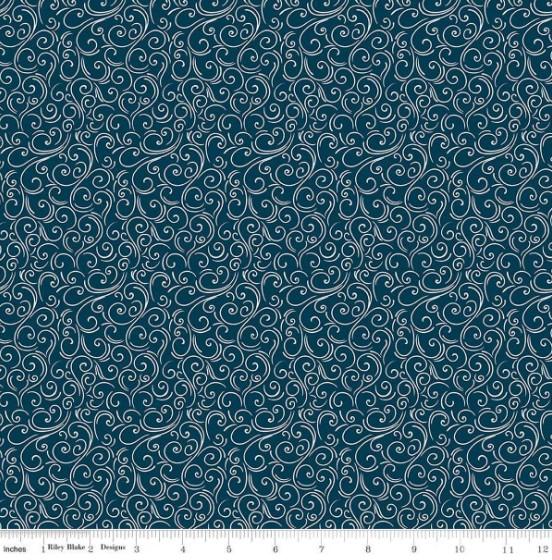 CWH Designer Flannel Winter Magic Swirls - F16788-NAVY - Cotton Flannel Fabric