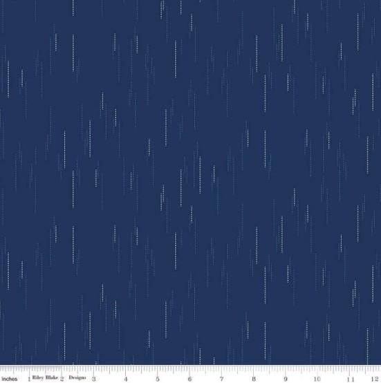 CWH Essence Raindrops - C16461-NAVY - Cotton Fabric