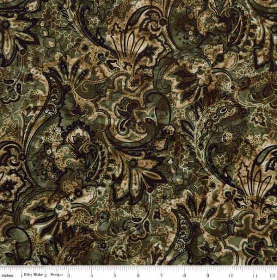 CWH Expressions Batiks - Bandana - BT23425-328 Dark Vintage Green - Cotton Batik Fabric