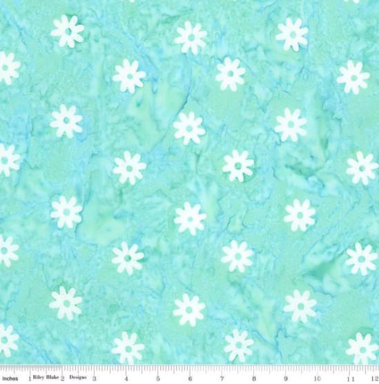 CWH Expressions Batiks - Daisy Dots - BT23405-280 Winter Mint - Cotton Batik Fabric