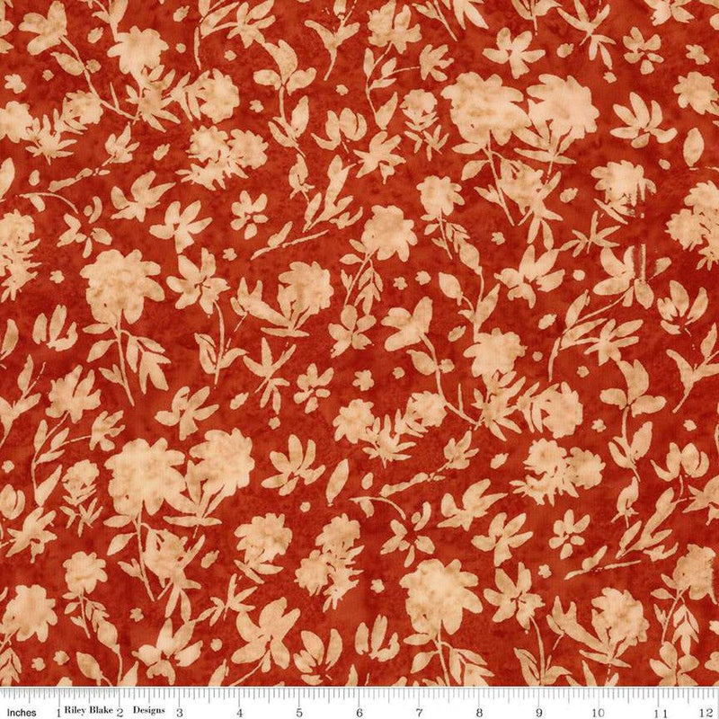 CWH Expressions Batiks - Flower Mix - Sew Soft Rayon - BTR23468-239 Red Fox - Rayon Fabric