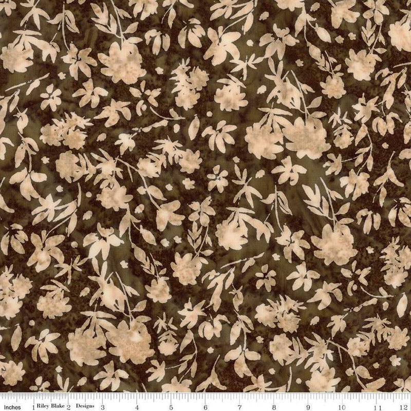 CWH Expressions Batiks - Flower Mix - Sew Soft Rayon - BTR23468-537 Close To Cocoa - Rayon Fabric