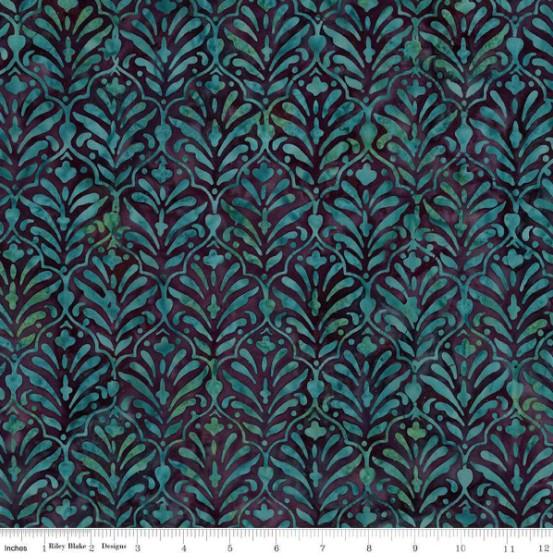 CWH Expressions Batiks - Ornamental Floreale - BT23211-279 Smokey Teal - Cotton Batik Fabric