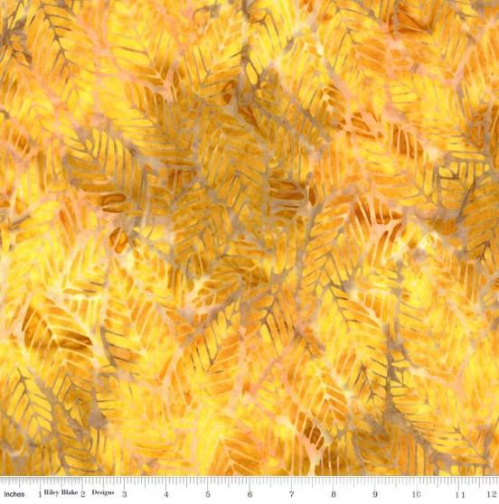 CWH Expressions Batiks Floral Reflections - BT23185-258 Goldenrod - Cotton Batik Fabric