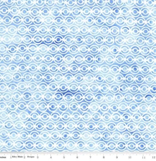 CWH Expressions Batiks Geometric Splash - BT23201-301 Blue Calm - Cotton Batik Fabric