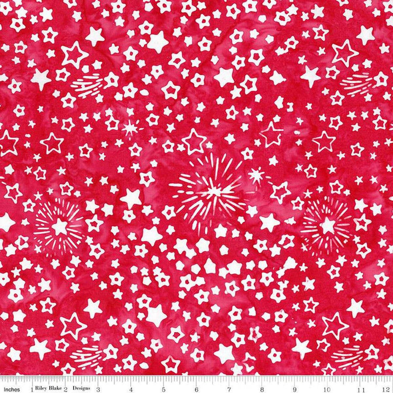 CWH Expressions Batiks Let Freedom Reign - BT23197-211 Cherry - Cotton Batik Fabric