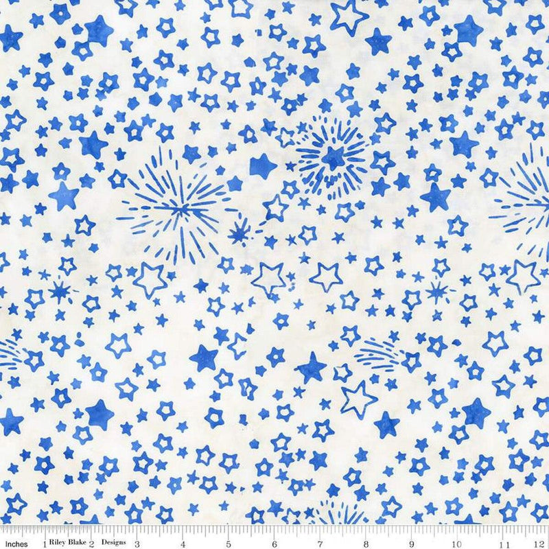CWH Expressions Batiks Let Freedom Reign - BT23197-293 Blueprint Matte - Cotton Batik Fabric